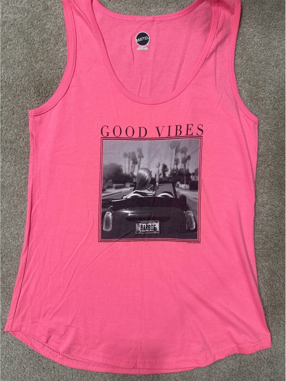 (5)Mattel Barbie Pink Good Vibes Tank Top